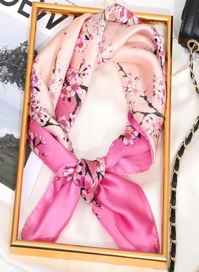 Vikodah Neck-Scarves Floral Chiffon Scarf Soft Smooth Satin Bandana Head-Wraps Square for Women Men 26 * 26 - Image 2